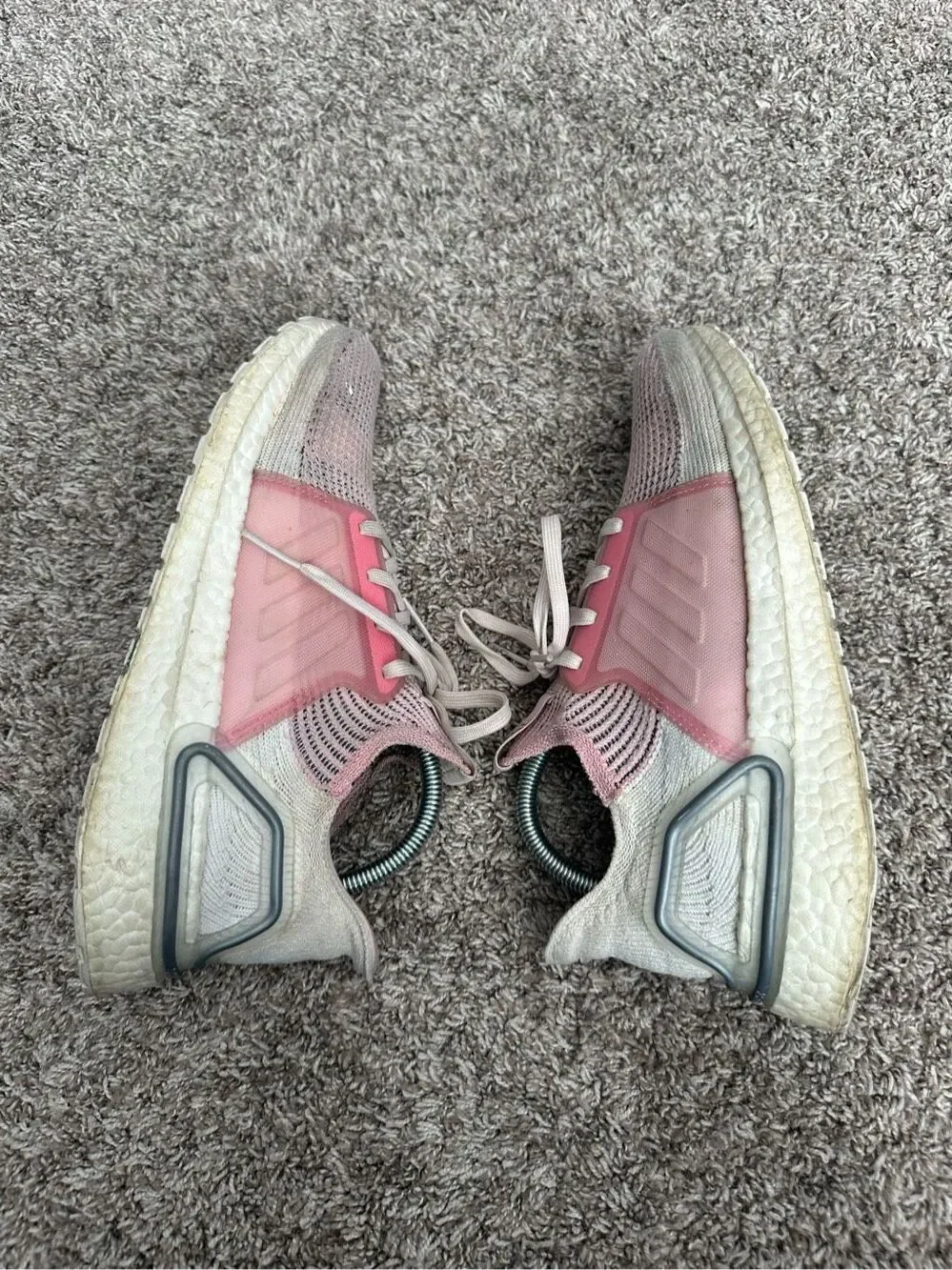 adidas Ultra Boost 19 in True Pink/White women’s size 9.5 athletic sneakers shoe